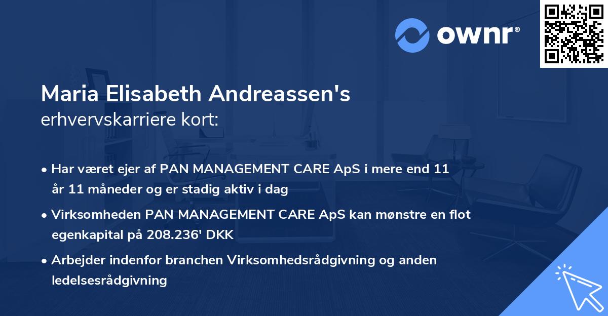 Maria Elisabeth Andreassen's erhvervskarriere kort