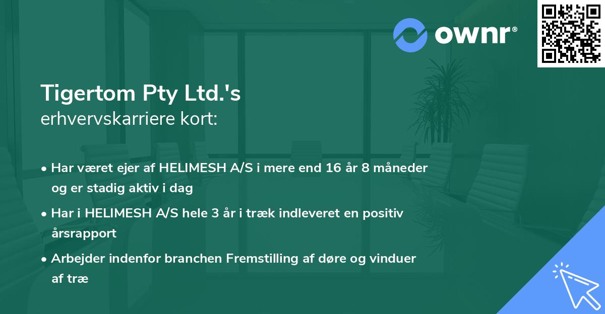 Tigertom Pty Ltd.'s erhvervskarriere kort