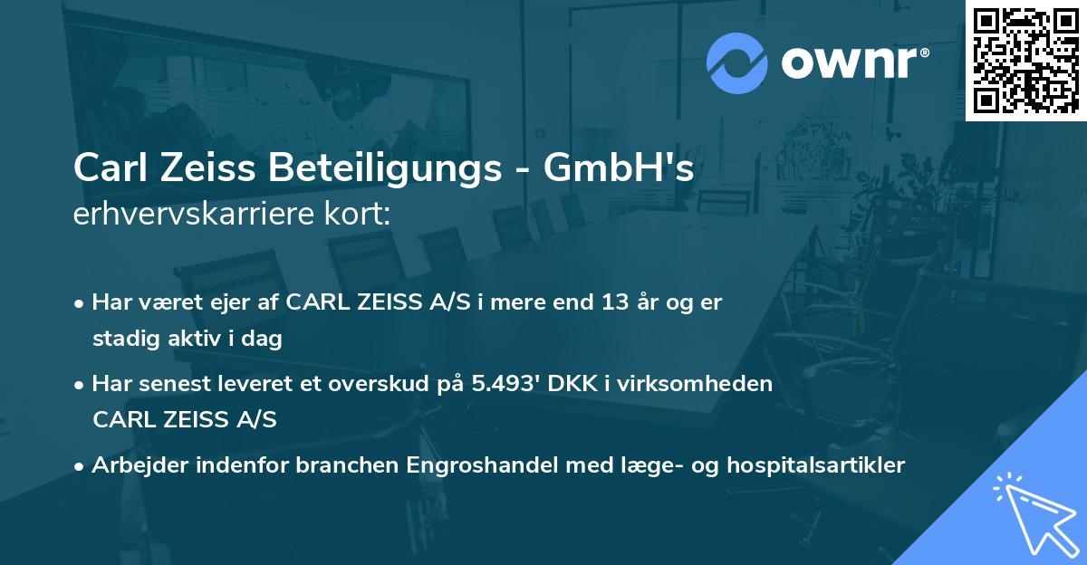 Carl Zeiss Beteiligungs - GmbH's erhvervskarriere kort