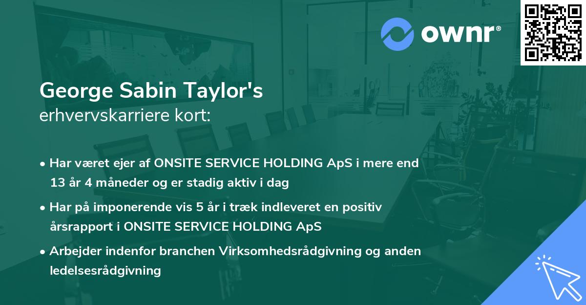 George Sabin Taylor's erhvervskarriere kort