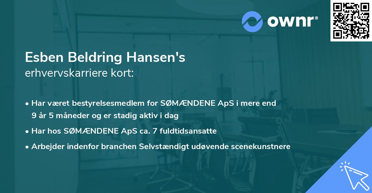 Esben Beldring Hansen's erhvervskarriere kort