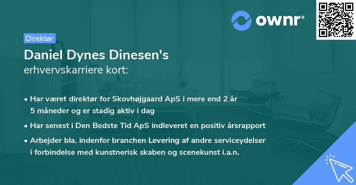 Daniel Dynes Dinesen's erhvervskarriere kort