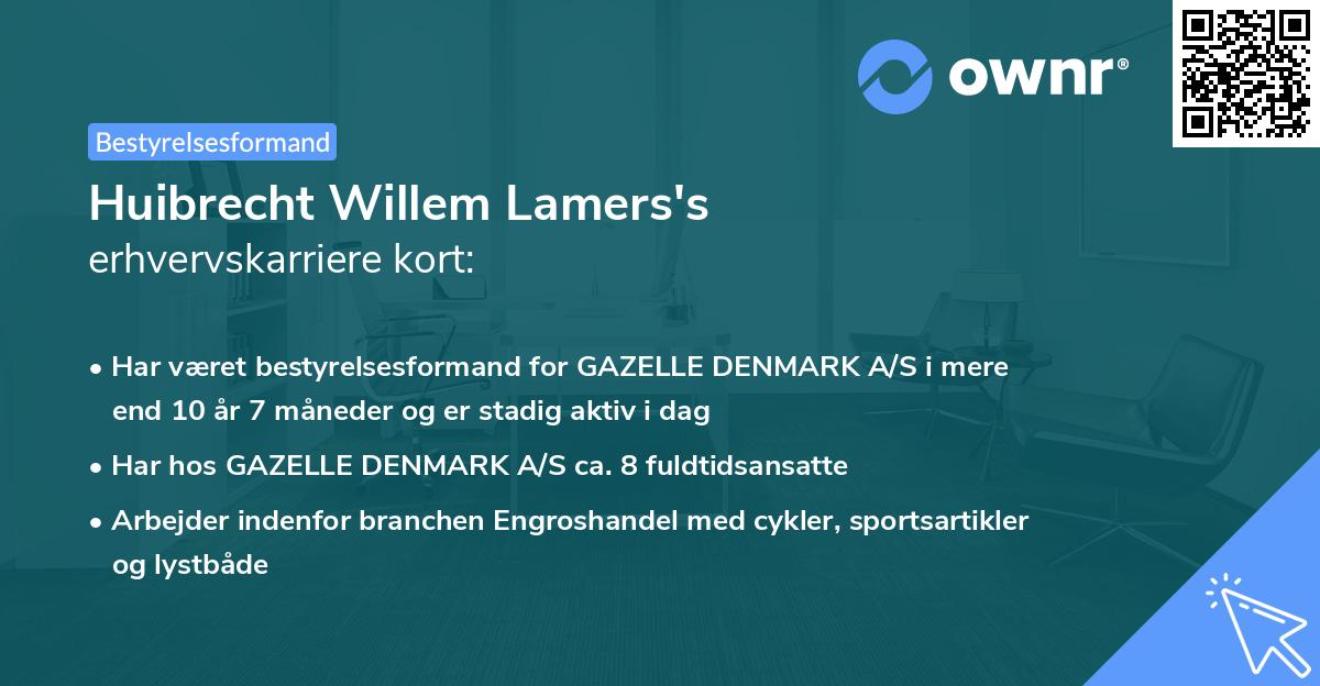 Huibrecht Willem Lamers's erhvervskarriere kort
