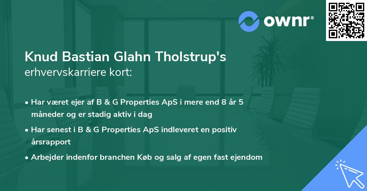 Knud Bastian Glahn Tholstrup's erhvervskarriere kort