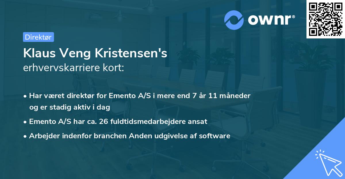 Klaus Veng Kristensen's erhvervskarriere kort