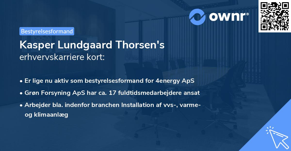Kasper Lundgaard Thorsen's erhvervskarriere kort