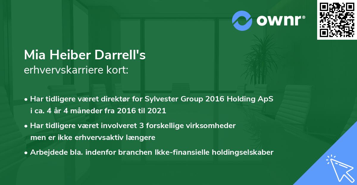Mia Heiber Darrell's erhvervskarriere kort