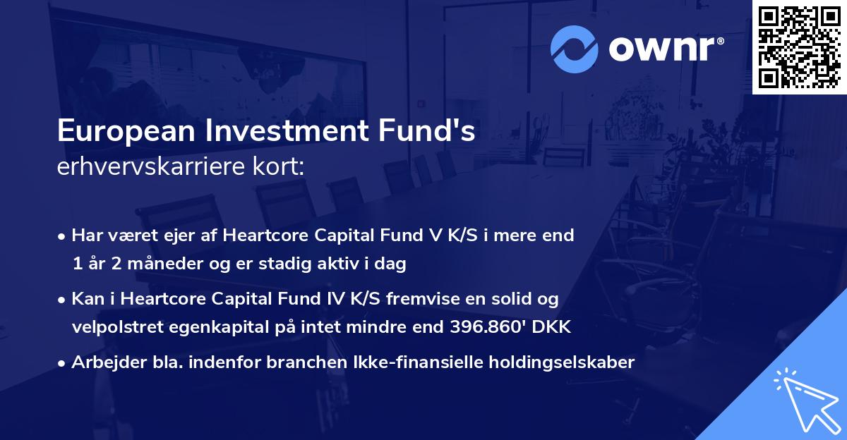 European Investment Fund's erhvervskarriere kort