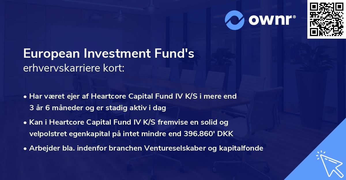 European Investment Fund's erhvervskarriere kort