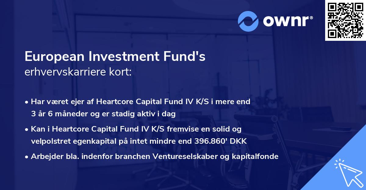 European Investment Fund's erhvervskarriere kort