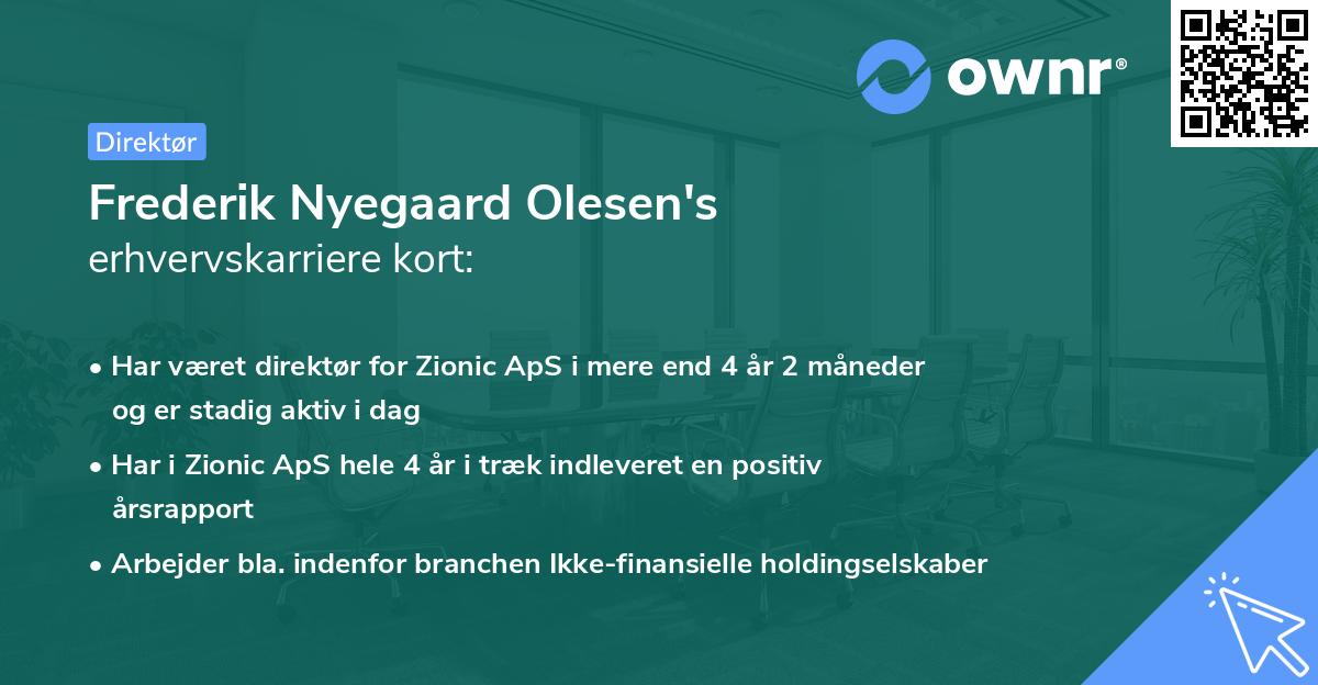 Frederik Nyegaard Olesen's erhvervskarriere kort