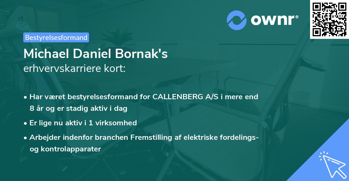 Michael Daniel Bornak's erhvervskarriere kort