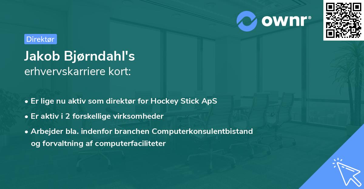 Jakob Bjørndahl's erhvervskarriere kort