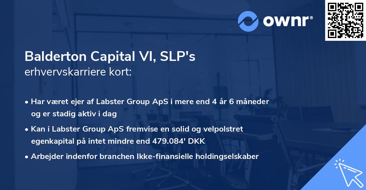 Balderton Capital VI, SLP's erhvervskarriere kort