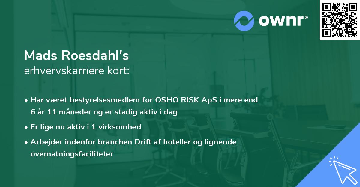 Mads Roesdahl's erhvervskarriere kort