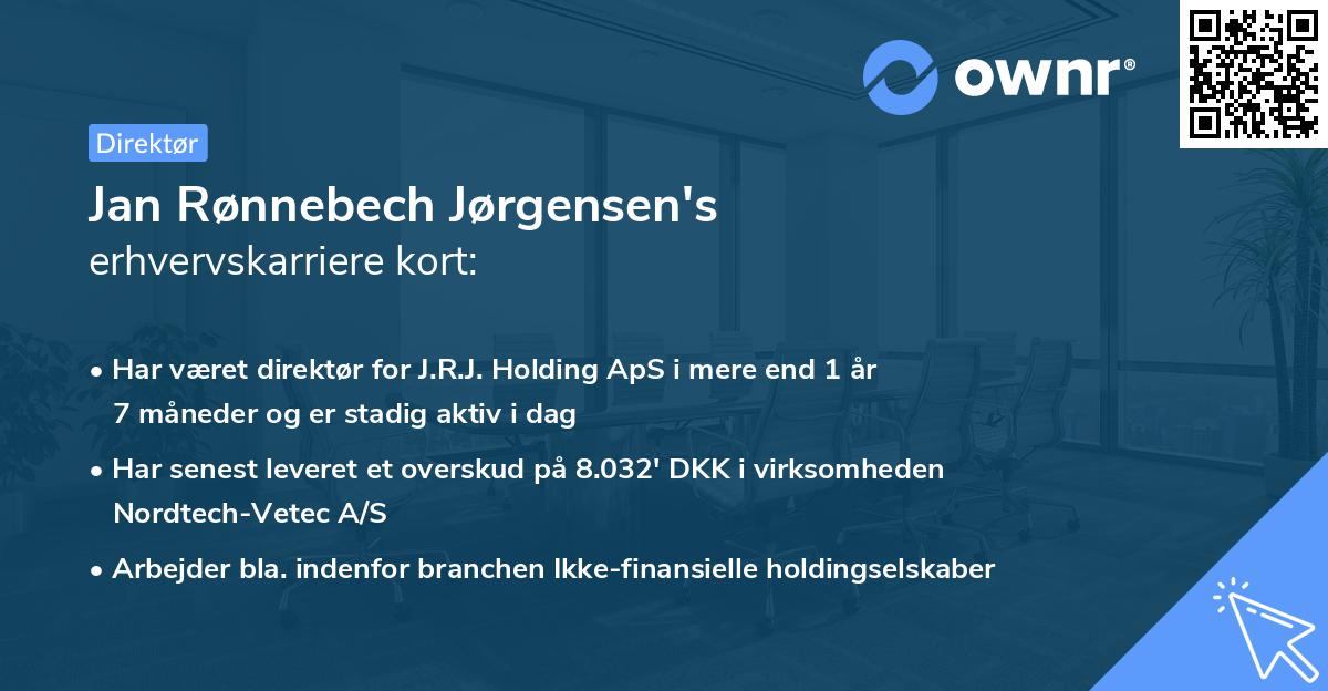 Jan Rønnebech Jørgensen's erhvervskarriere kort