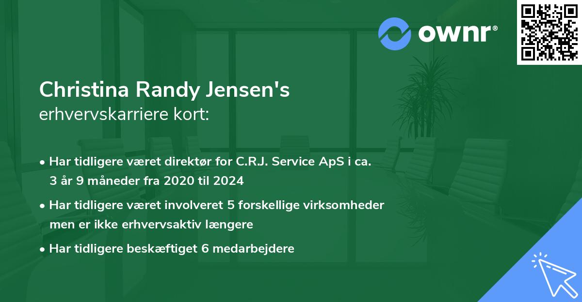 Christina Randy Jensen's erhvervskarriere kort