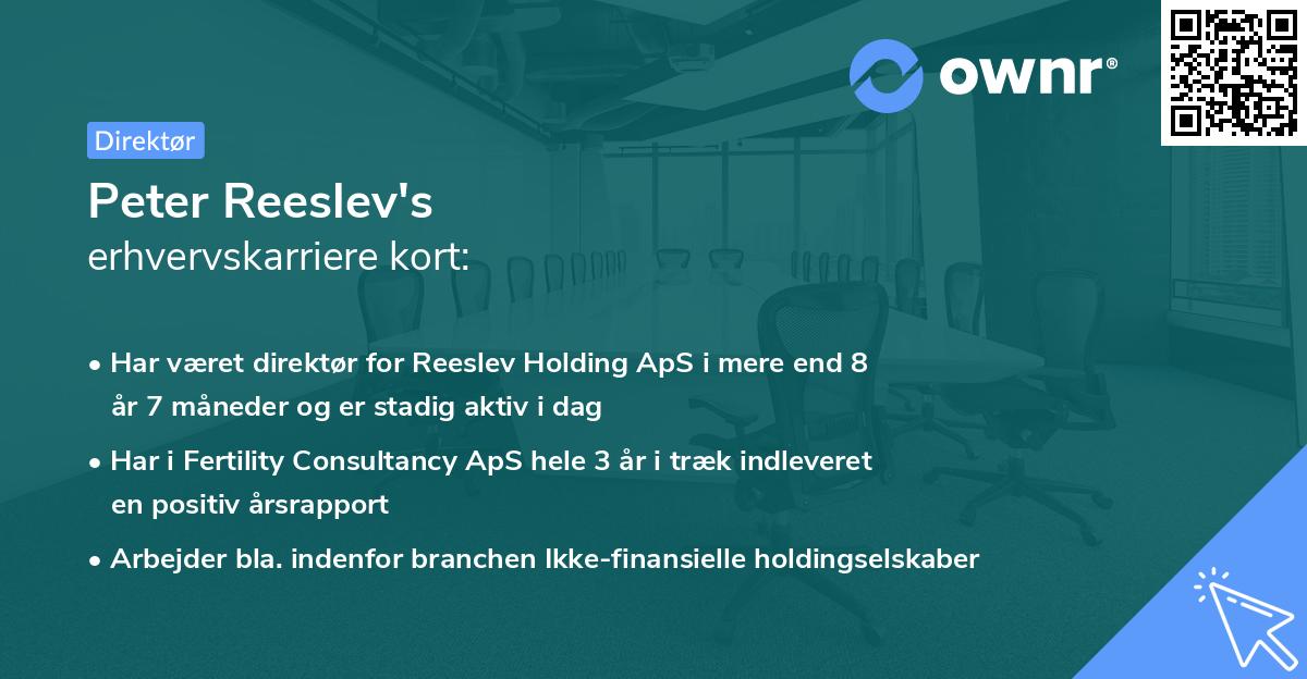 Peter Reeslev's erhvervskarriere kort