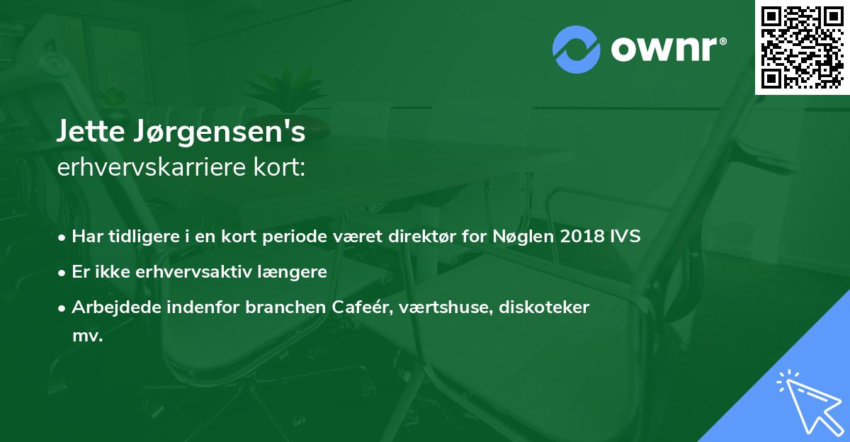 Jette Jørgensen's erhvervskarriere kort