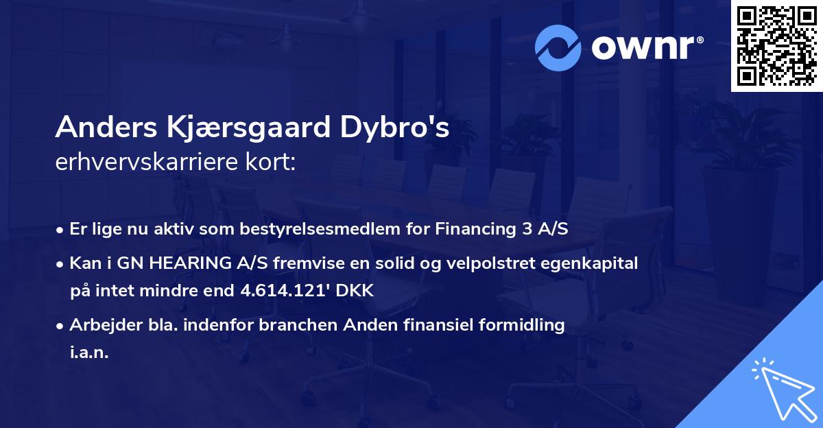 Anders Kjærsgaard Dybro's erhvervskarriere kort