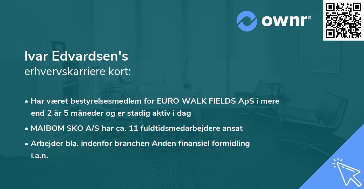 Ivar Edvardsen's erhvervskarriere kort