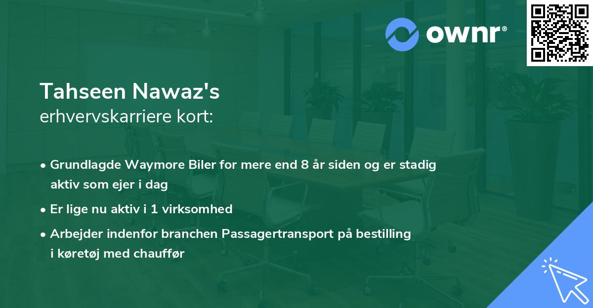Tahseen Nawaz's erhvervskarriere kort