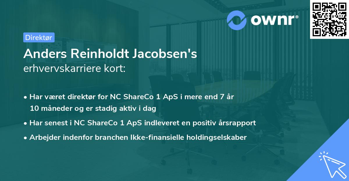Anders Reinholdt Jacobsen's erhvervskarriere kort