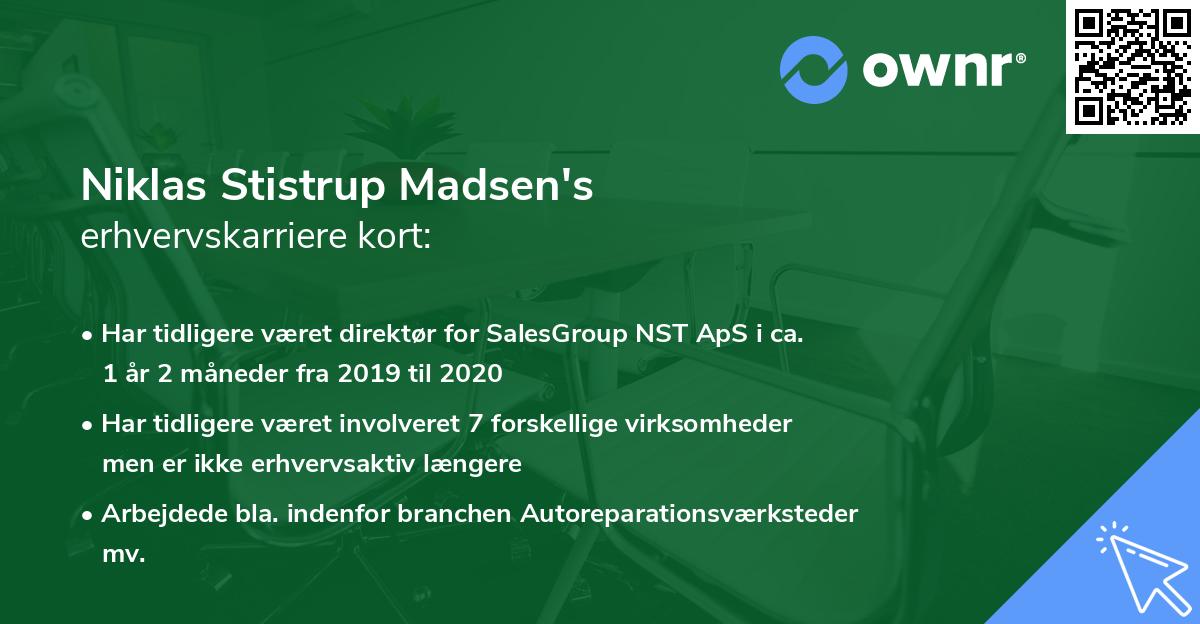 Niklas Stistrup Madsen's erhvervskarriere kort