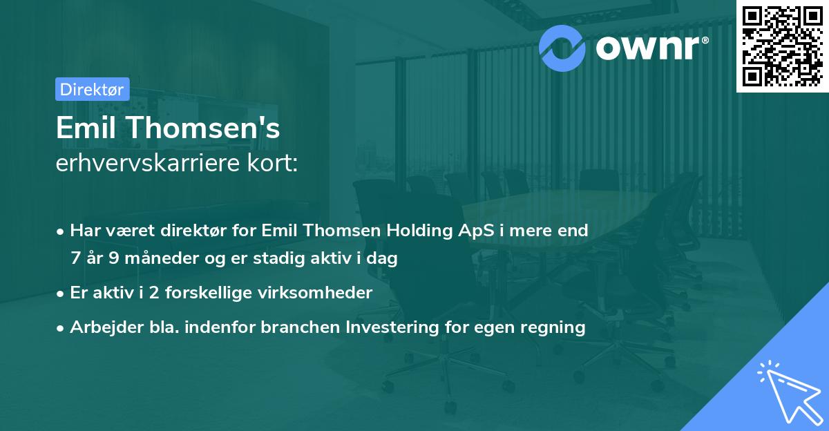 Emil Thomsen's erhvervskarriere kort
