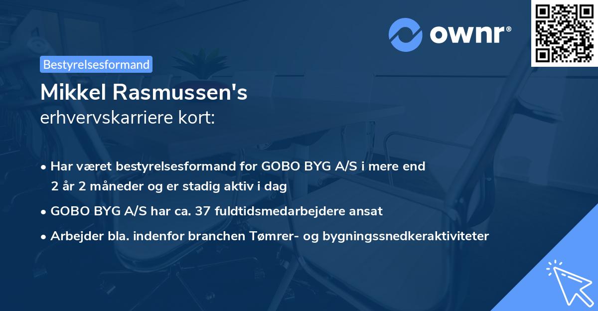 Mikkel Rasmussen's erhvervskarriere kort