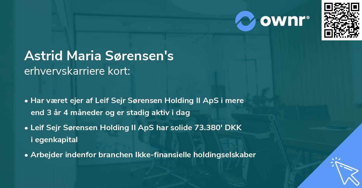 Astrid Maria Sørensen's erhvervskarriere kort