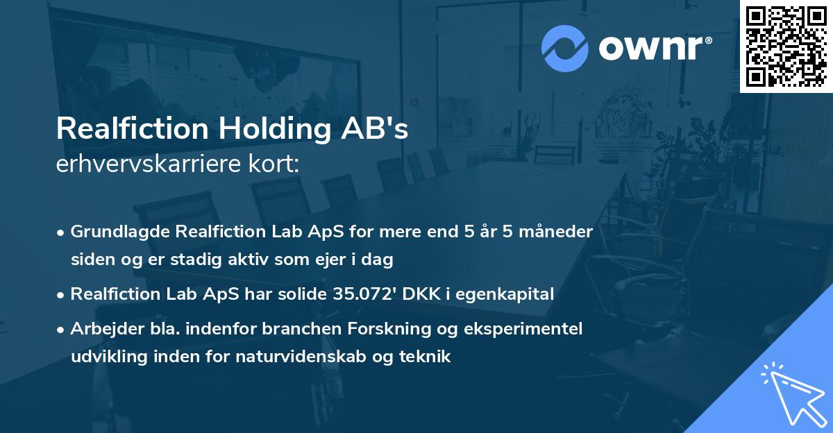 Realfiction Holding AB's erhvervskarriere kort