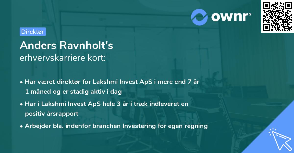 Anders Ravnholt's erhvervskarriere kort