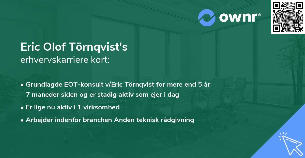 Eric Olof Törnqvist's erhvervskarriere kort