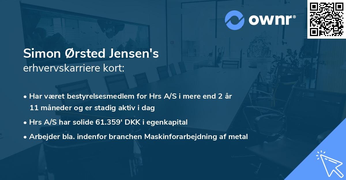 Simon Ørsted Jensen's erhvervskarriere kort