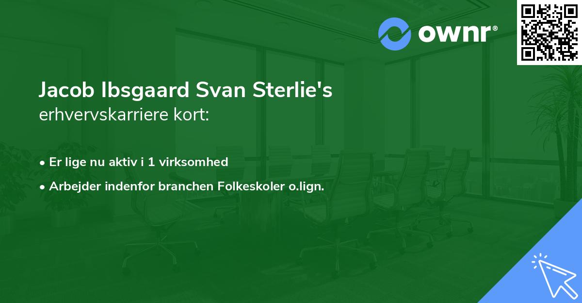 Jacob Ibsgaard Svan Sterlie's erhvervskarriere kort