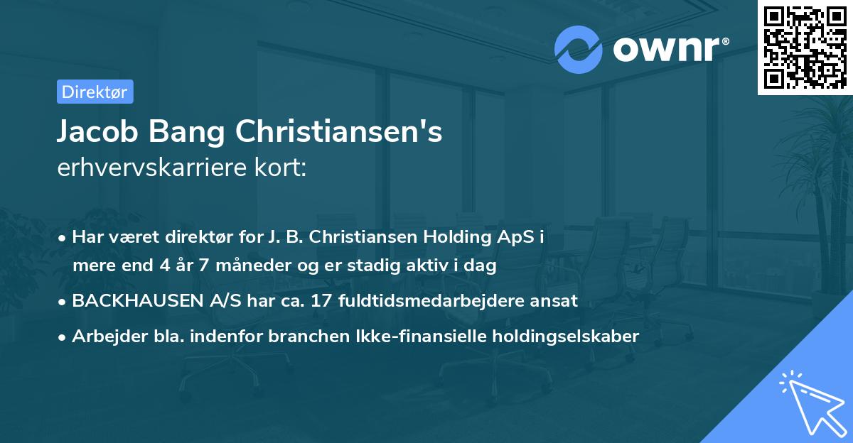 Jacob Bang Christiansen's erhvervskarriere kort