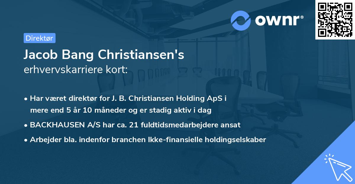 Jacob Bang Christiansen's erhvervskarriere kort