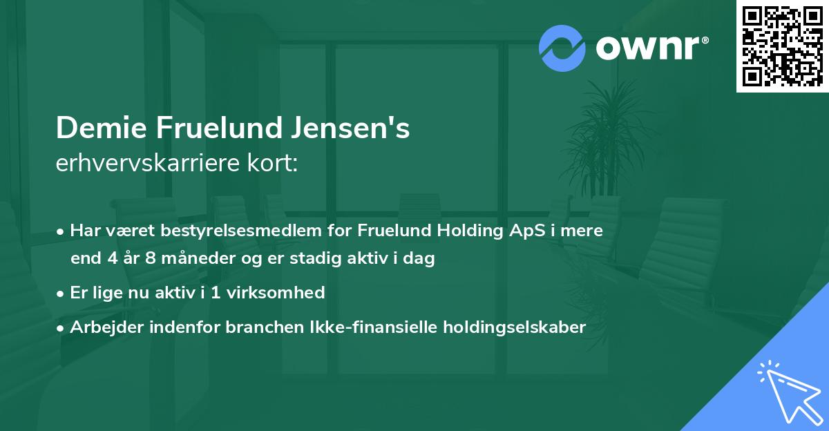 Demie Fruelund Jensen's erhvervskarriere kort