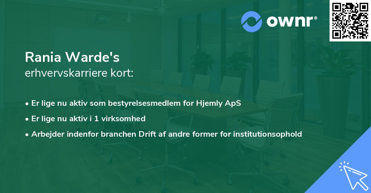 Rania Warde's erhvervskarriere kort