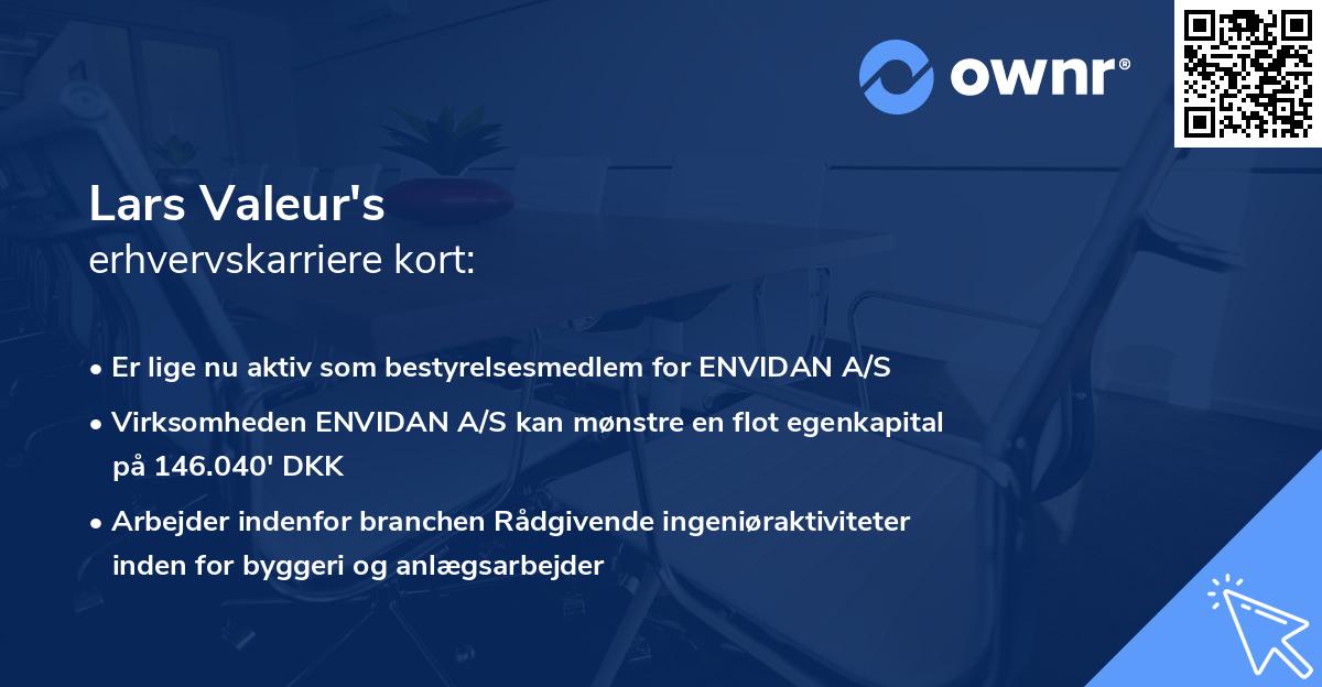 Lars Valeur's erhvervskarriere kort