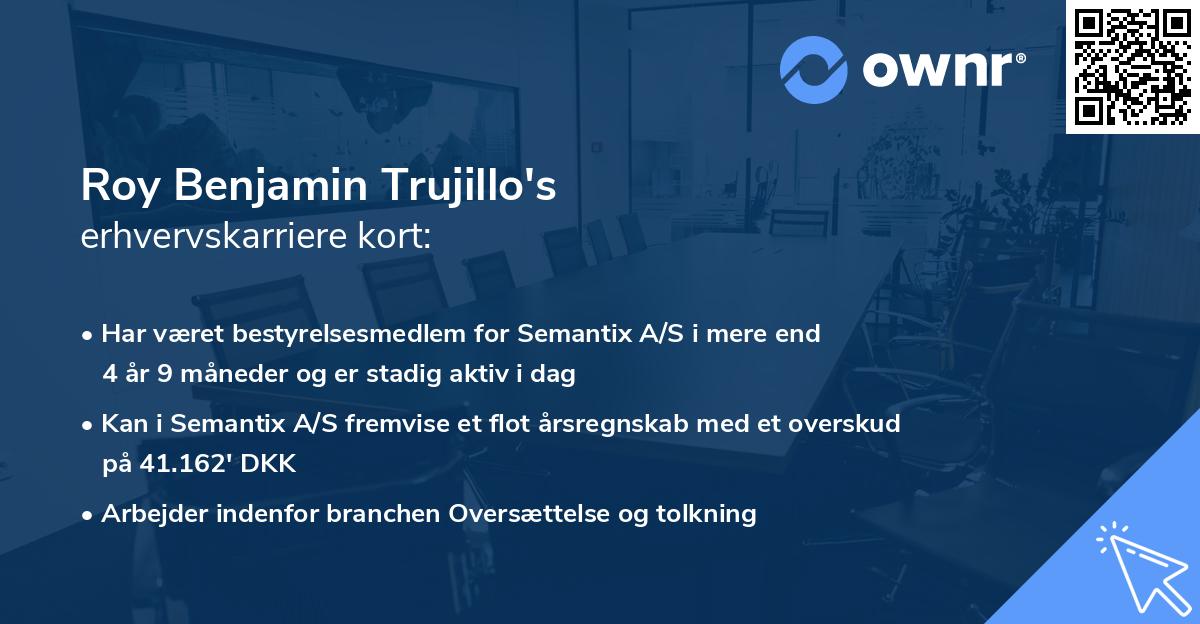 Roy Benjamin Trujillo's erhvervskarriere kort