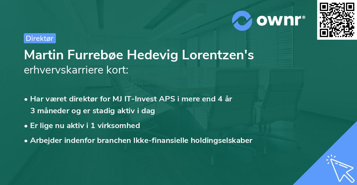 Martin Furrebøe Hedevig Lorentzen's erhvervskarriere kort