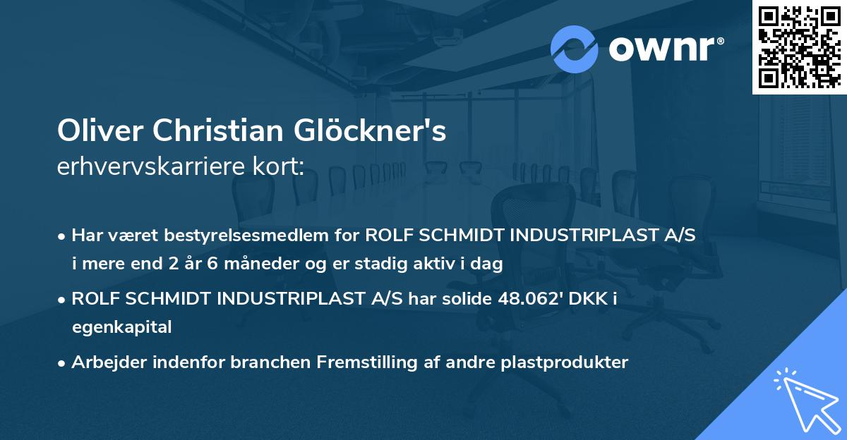 Oliver Christian Glöckner's erhvervskarriere kort