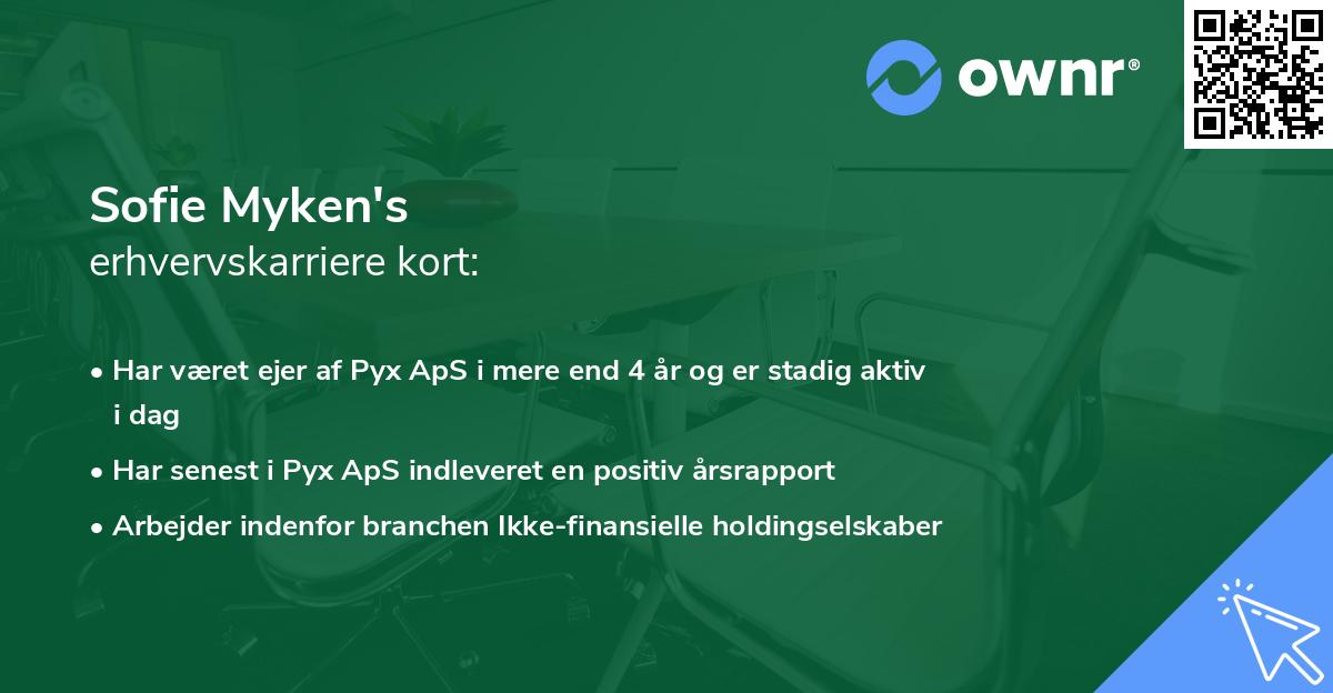 Sofie Myken's erhvervskarriere kort