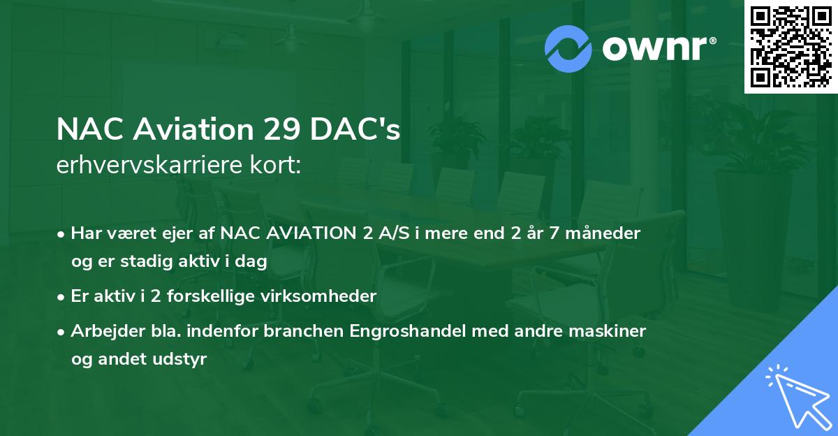 NAC Aviation 29 DAC's erhvervskarriere kort