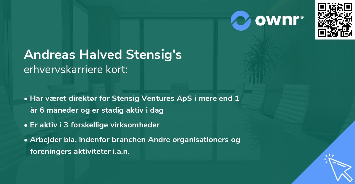 Andreas Halved Stensig's erhvervskarriere kort