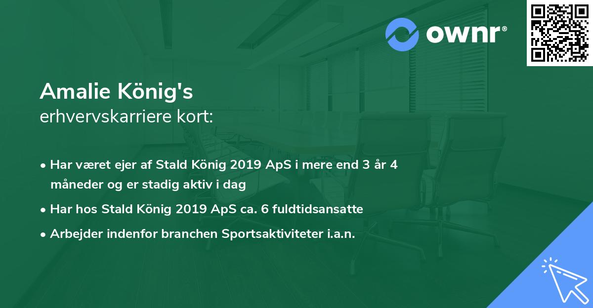 Amalie König's erhvervskarriere kort