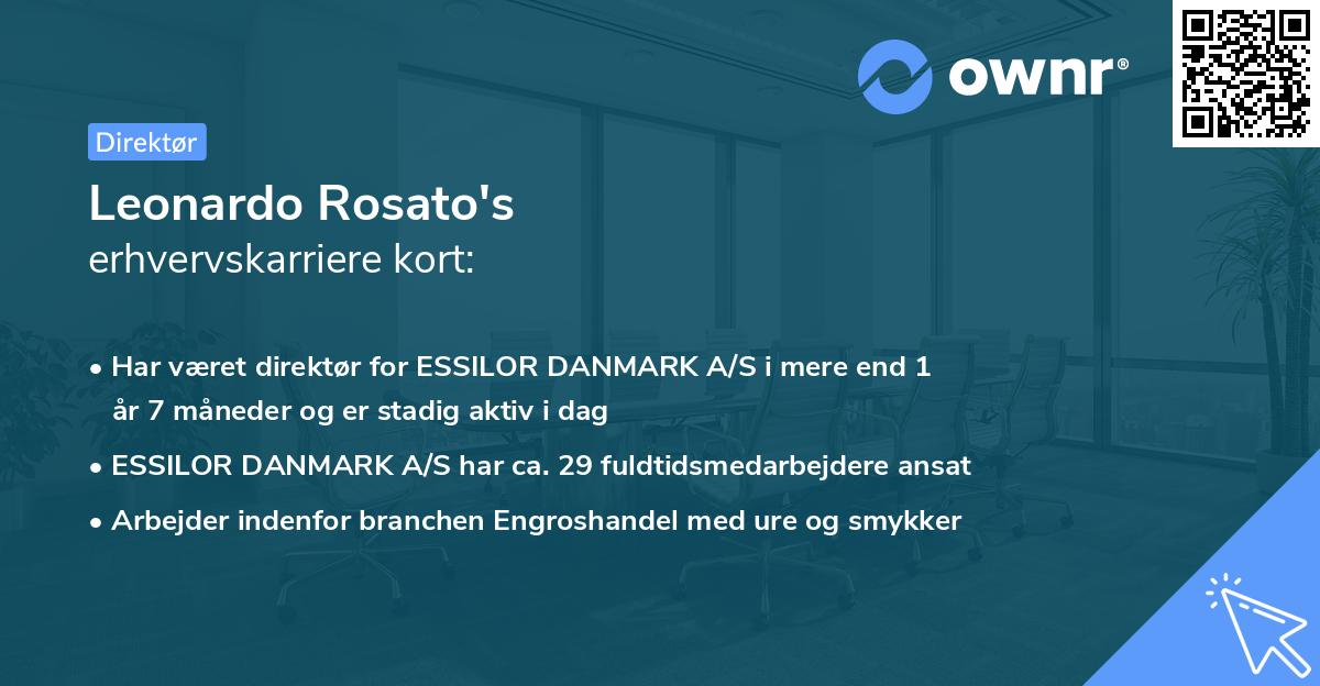 Leonardo Rosato's erhvervskarriere kort