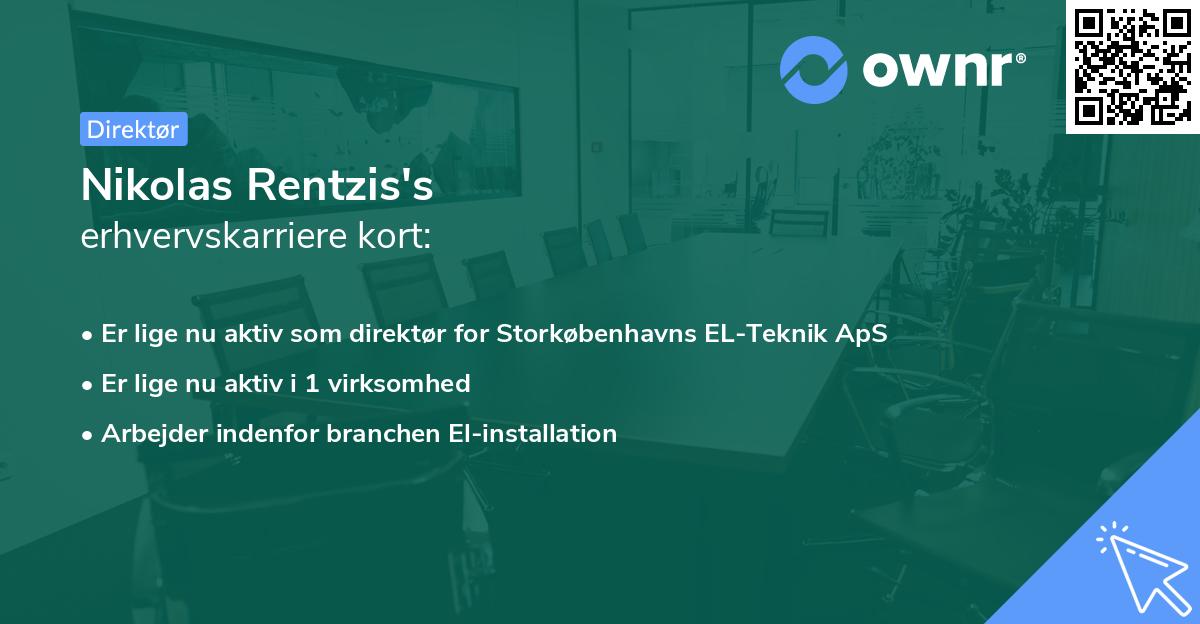 Nikolas Rentzis's erhvervskarriere kort